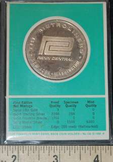 1969 Proof Penn Central High Speed Train Commemorative Bronze Coin 