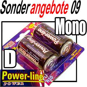 4x D Powerline Batterie Batterien R20 Mono NEU  