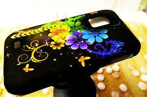 SAMSUNG FASCINATE i500 MESMERIZE GALAXY S HARD COVER BLACK FLOWER 