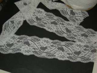 WHITE LACE TRIM/SCALLOPED LACE TRIMMING 3 3/8x 2YD++++  