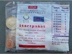 Euromünzen ORIGINAL EURO STARTERKIT ÖSTERREICH   RAR  