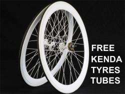   Track Wheel Wheelset Deep V White (Spokes painting scratched)  