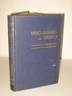 Lazarsfeld & Kendall RADIO LISTENING IN AMERICA 1948 HC  