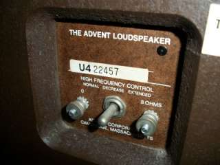 Vintage Large Advent Speakers   U4 Series  