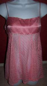 VICTORIAS SECRET SILK PINK LACE BABYDOLL CHEMISE SMALL  