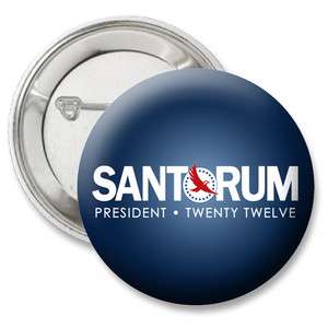   Santorum 2012 button pin Dark Blue Design   republican GOP anti obama