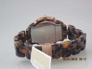   MK 5366 Womens Brown Gem Dial Plastic Tortoise Shell Plastic Watch