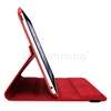   Red 360 Rotating Leather Case Guard Headset For The New iPad 3rd Gen