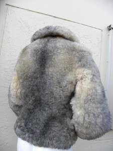 GORGEOUS LUSH 100% ICELANDIC DYED SHEERSKIN SHEARLING FUR COAT SZ 2 