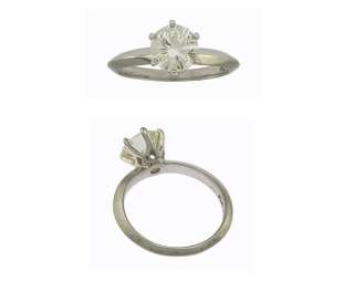 Estate Platinum Round Diamond Engagement Ring  