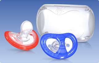 Nuby Natural Touch Orthodontic Pacifiers, 0+m, Blue Red  