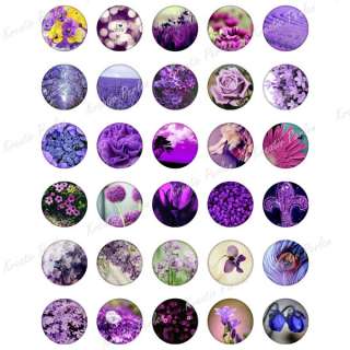 Digital Collage Sheet Fotocollage lila Blumen für Anhänger Fassungen 