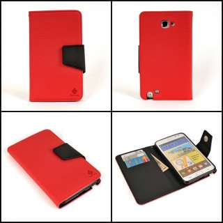   Note i9220 N7000 i717 Edge leather Case red+black two tone  