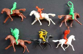 mint condition 1950s plastic cowboys and indians, on horseback, all 