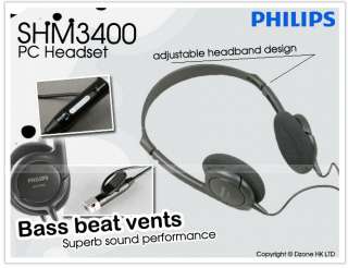 Philips SHM3400 PC Stereo Headset  GENUINE SHM 3400 for 