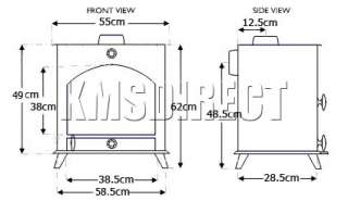 KMS Distributions   NEW Cast Iron MultiFuel Wood Burning 9 kw Stove 