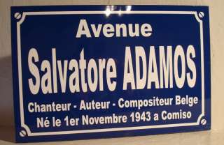   PLAQUE de Rue place Salvator ADAMO