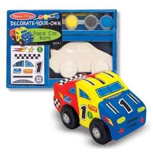  Decorate Your Own Ceramic Race Car Bank: Toys & Games