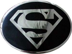   Official Silver Black Round SUPERMAN LOGO Belt Buckle