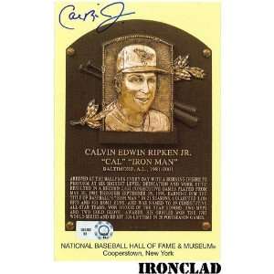 Ironclad Exclusive! Cal Ripken Jr. Signed Hall of Fame Plaque Card 