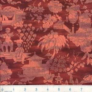  45 Wide Kensington Oriental Toile Paprika Fabric By The 