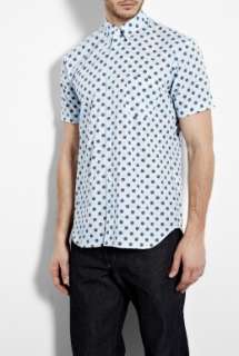 COMME des GARCONS SHIRT  Blue Dot Paisley Print Short Sleeve Shirt by 