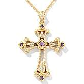 Justine Simmons Jewelry Pavé Crystal Cross Pendant with 18 Chain