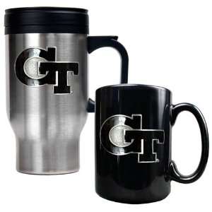   Stainless Steel Travel Mug & Ceramic Coffee Mug Set
