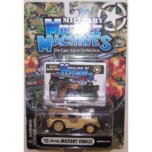Muscle Machine 1/64 Scale Diecast 1942 Jeep Military Vehicle in Color 