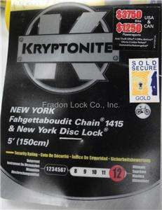 Kryptonite NY Fahgettaboudit Chain Bicycle Lock 1415 720018999492 