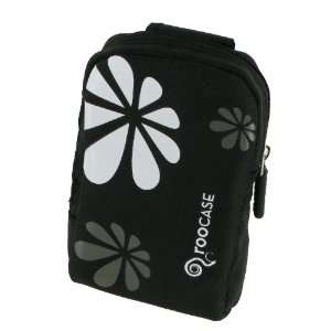  (Daisy / Black) Nylon Padded Case for Canon PowerShot A3100IS 12 
