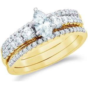 Size   8   14k Yellow Gold Diamond Ladies Bridal Engagement Ring with 