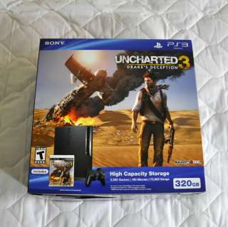 Sony PlayStation 3 PS3 UNCHARTED 3 Drakes Deception Bundle Black 