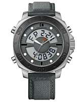 Hugo Boss Watch, Mens Analog Digital Gray Fabric Strap 49mm 1512680