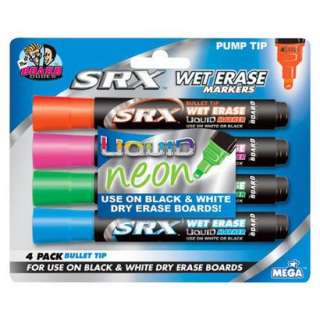 SRX Pump Tip Liquid Neon Wet Erase Markers 4 ct..Opens in a new window