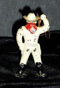Old Vintage Miniature Metal Cowboy Toy Figure Lasso  