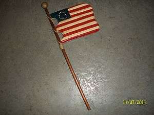 Americana American Flag on Pole made of Wood wall Hanging VGC  