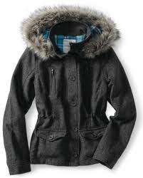 NWT AEROPOSTALE Fur Anorak Wool Coat Jacket size XS XSmall Navy  