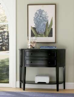 Powell Antique Black Sofa Wood Console Table   502 515  