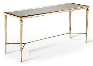 Alina Antique Gold & Mirror Leaf Elegant Console Table  