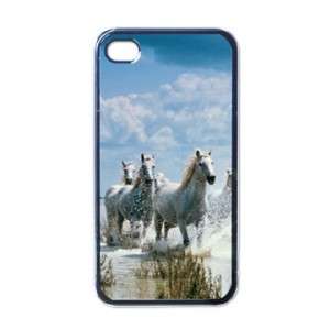 White Horse Wild Animal Apple iPhone 4 Hard Case Cover  