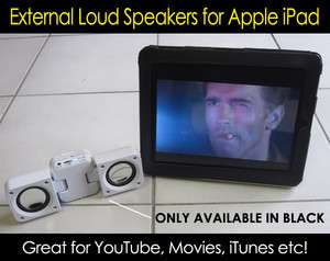 Portable Loud External STEREO SPEAKERS for Apple iPad 2  