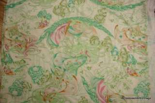 VTG fairy fantasy art nouveau pastel fabric 1 YD  
