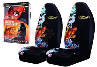 Ed Hardy Koi Car Seat Covers Front 2PC Auto Accesories  