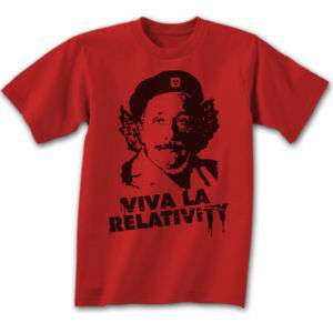 Albert Einstein Viva la Relativity Red Adult T Shirt  