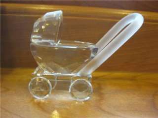 Crystal Baby Carriage Stroller 2 Figurine Kristal MIB  