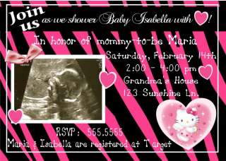Hello Kitty Ultrasound Baby Shower Invitation  