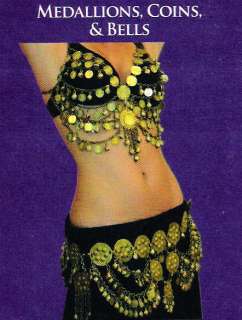 NEW COMPLETE BELLY DANCE BRASS COIN COSTUME OUTFIT DRAPE, BRA & BELT 