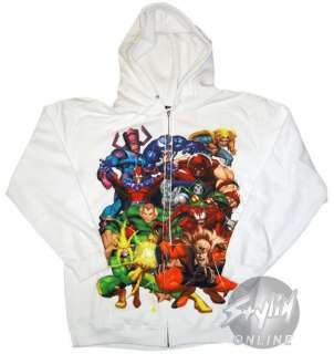 Marvel Comics Villains Collage White Hoodie Hooded M  