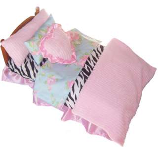 AnnLoren Floral Bedding Set 7 pc for American Girl Doll  